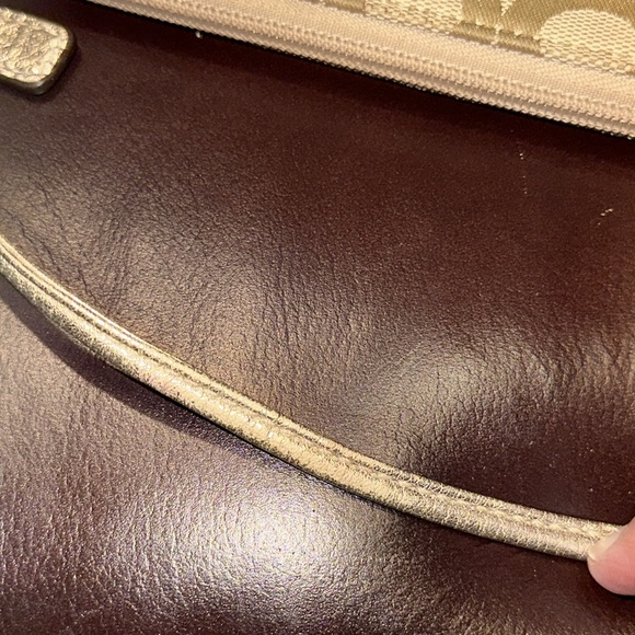 Coach Signature Canvas & Leather Wristlet - Picture 16 of 16